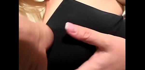  Raunchy blonde Barbara Voice undressing and dancing for dose of jizz